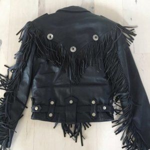 Open Road Vintage Biker Jacket with Harley Pins